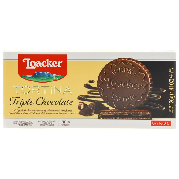 Tortina Tripple Chocolate 3 Pcs -21 g Loacker From Italy