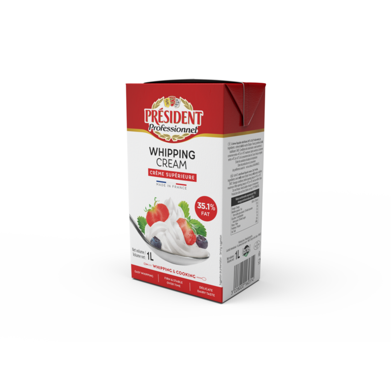 Whipping Cream Uht 1lt President From France