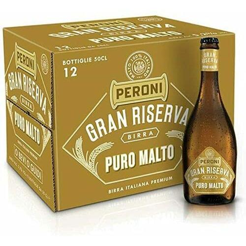 Peroni Beer Grand Riserva Puro Malto 500ml-12 Bottles 4.7% - Good Food
